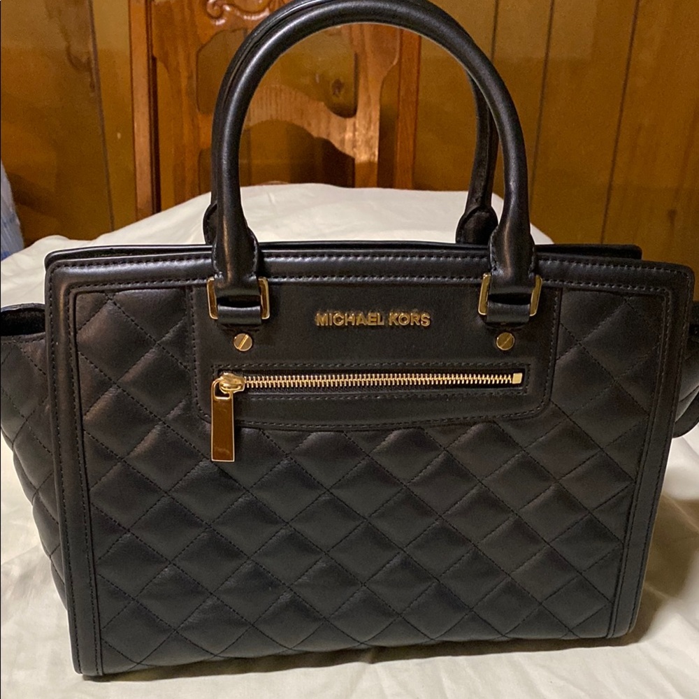Michael Kors Black Quilted Satchel